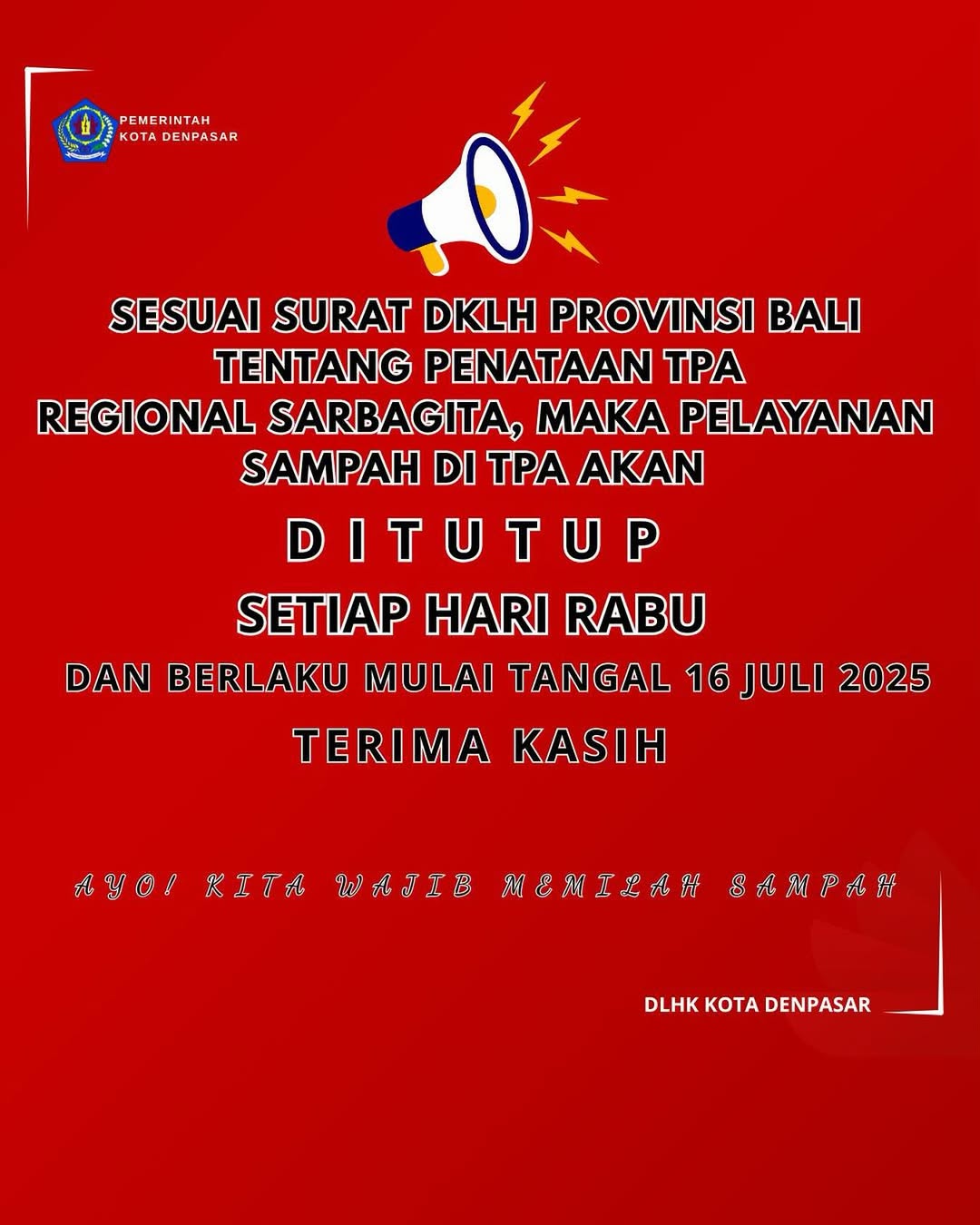 AYO ! Kita bergerak bersama kurangi sampah melalui pemilahan sampah anorganik