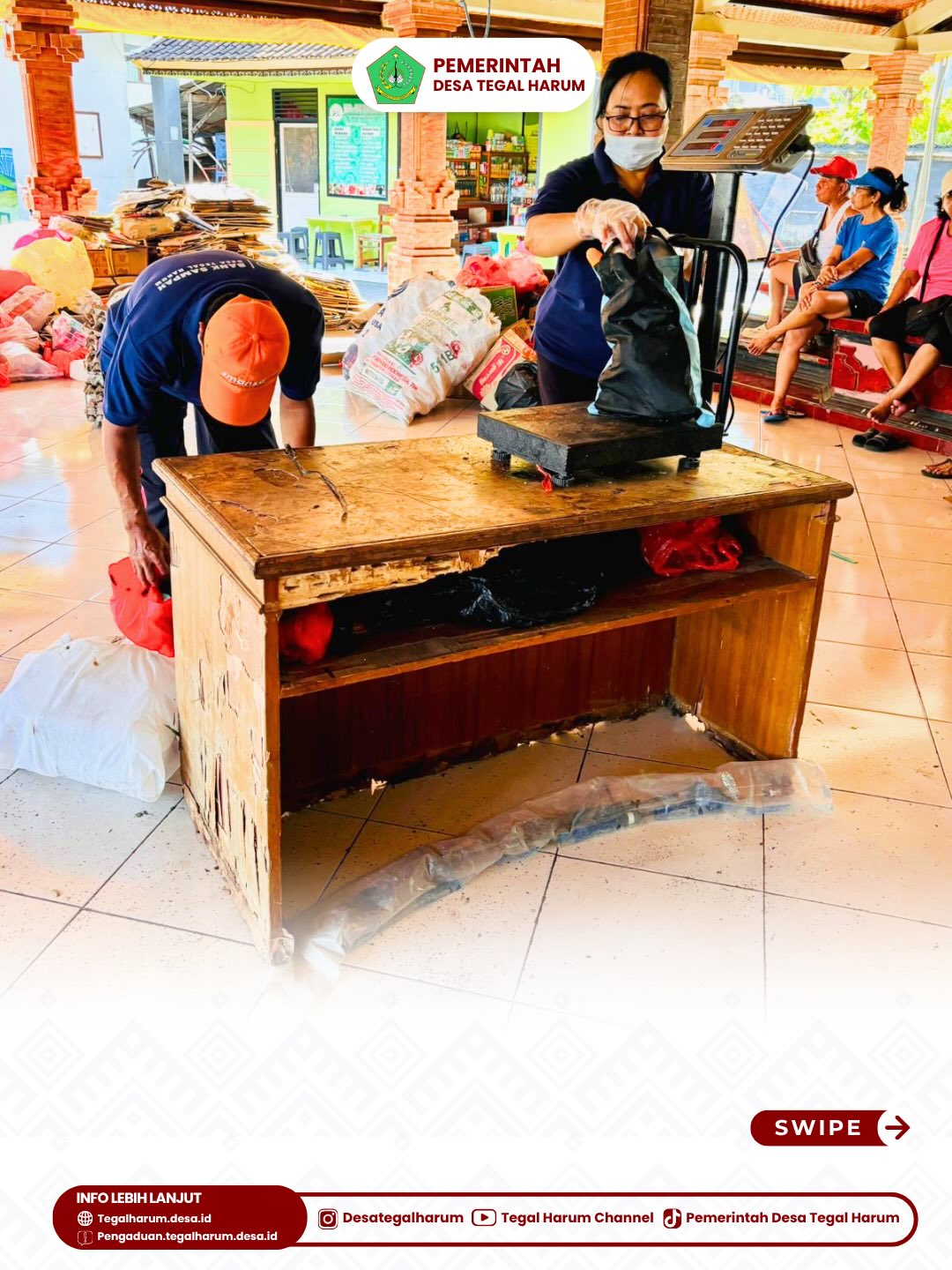 Kegiatan bank sampah pada minggu kedua di lima dusun Dusun 