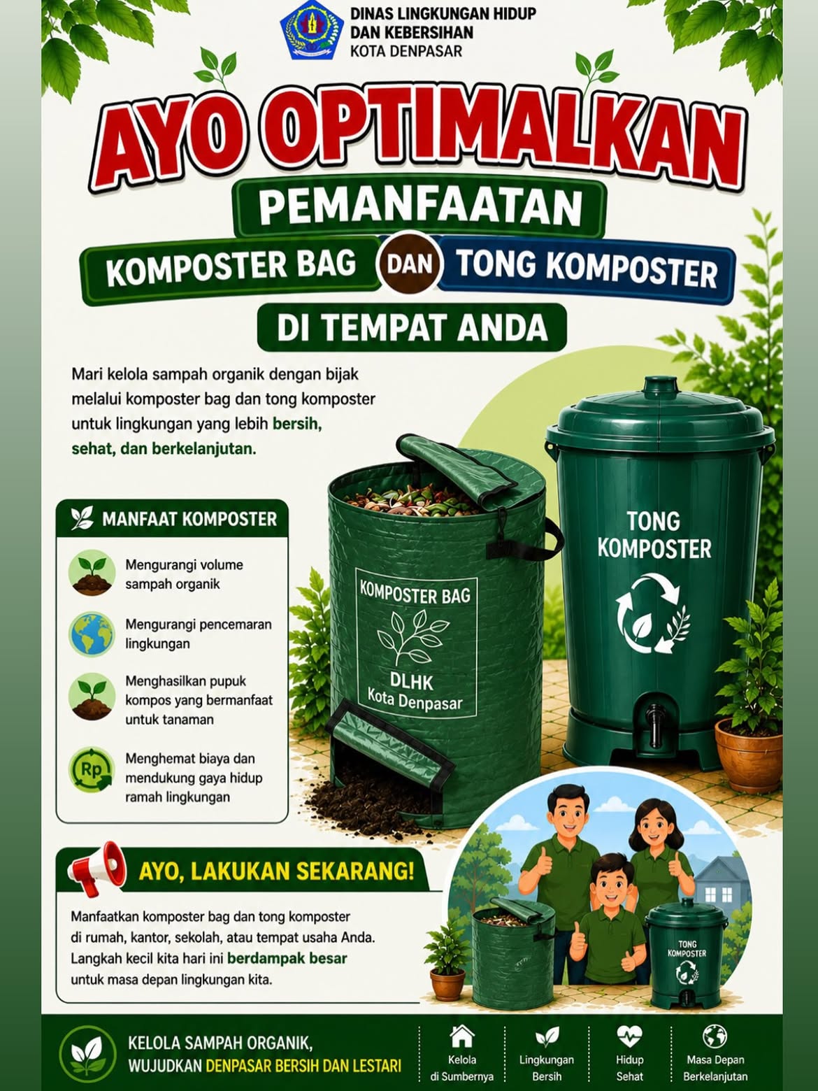 Sampah organik seperti sisa makanan, sayuran, buah-buahan, dan daun kering memiliki potensi untuk diolah menjadi kompos yang bermanfaat bagi tanaman.